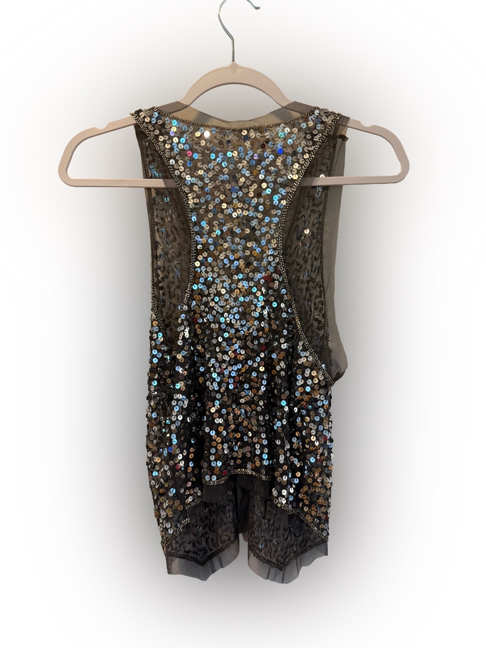 NWT Kimchi Blue Kiki Sequin Tie-Front Vest Top, Size M - Picture 5 of 12